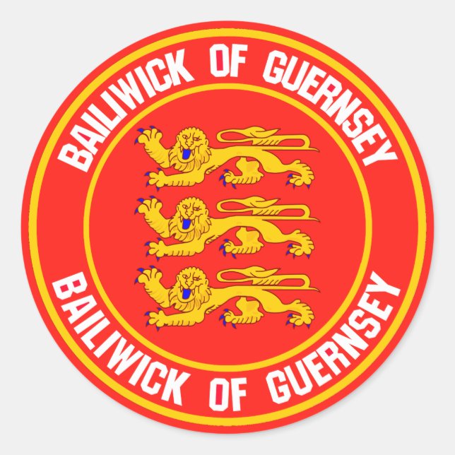Guernsey Round Emblem Classic Round Sticker (Front)