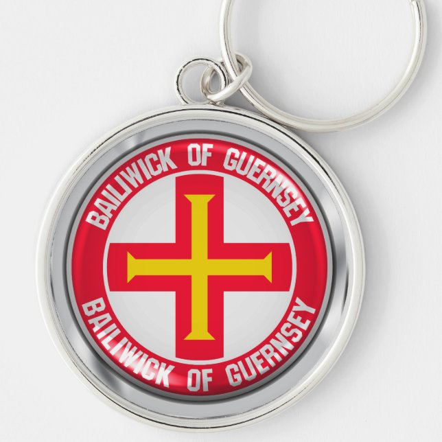 Guernsey Round Emblem Key Ring (Front)