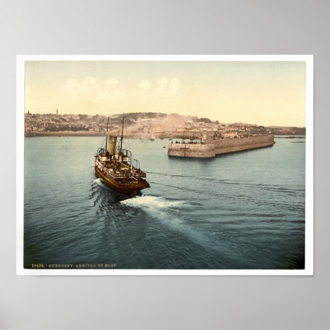 GUERNSEY, ST. PETER'S PORT-PHOTOCHROM PRINT (Front)