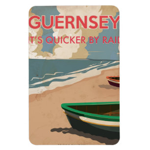Guernsey Vintage locomotive Travel Poster Magnet