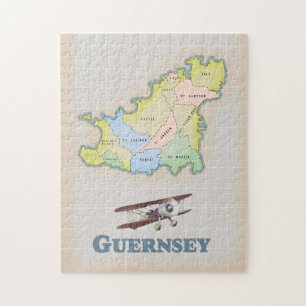 Guernsey vintage map jigsaw puzzle