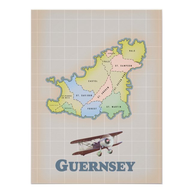 Guernsey vintage map poster (Front)