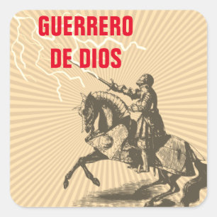  guerrero de Dios Square Sticker