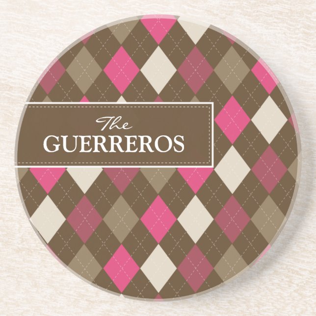 Guerreros Pink/Chocolate Coaster (Front)