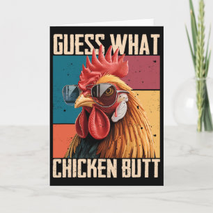 Guess A What Chicken B Utt Rooster Sungles Farm Po Card