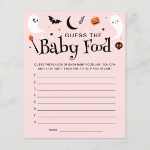 Guess Baby Food Pink Halloween Baby Shower Game