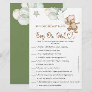 Guess Boy Or Girl Tales Teddy Bear Baby Shower