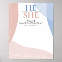 Guess Gender Vote Poster. Baby Gender Reveal Party