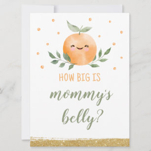 Guess How Big Is Mummy Belly Sign Little Cutie Invitation