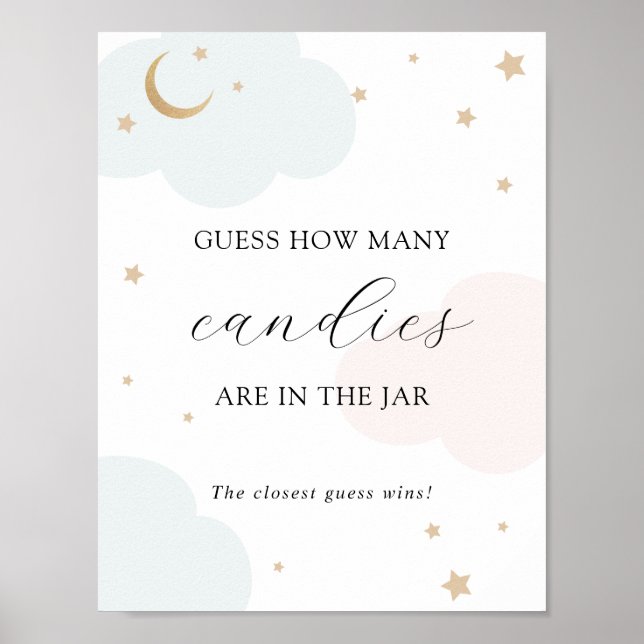 Guess How Many Are in the Jar Shower Game Poster (Front)