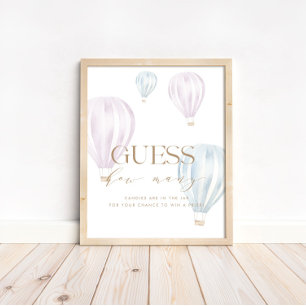 Guess How Many Baby Gender Reveal Game Sign