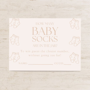 Guess How Many Baby Socks Girl Baby Shower Game Enclosure Card