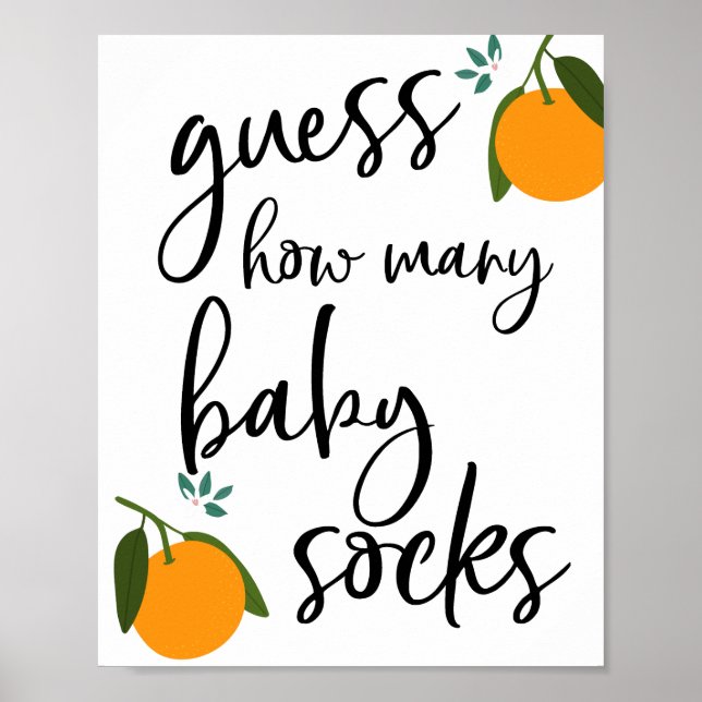 Guess how many baby socks sign (Front)