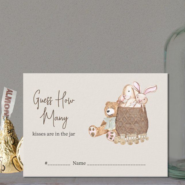 Guess How Many Boho Nursery Baby Shower Game Enclosure Card (Creator Uploaded)