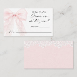 guess how many bows Girl Modern Baby Shower  Enclosure Card