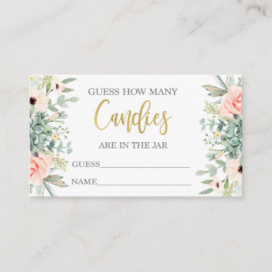 Guess how many candies are in the jar enclosure card