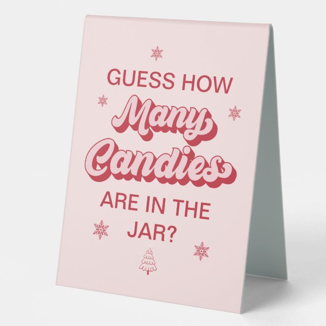 Guess How Many Candies Christmas Baby Shower Game (Front)