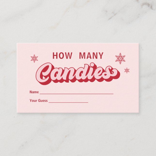 Guess How Many Candies Christmas Baby Shower Game Enclosure Card (Front)