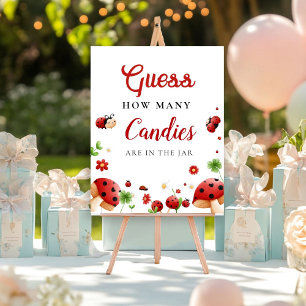 Guess how many candies love bug baby Shower sign
