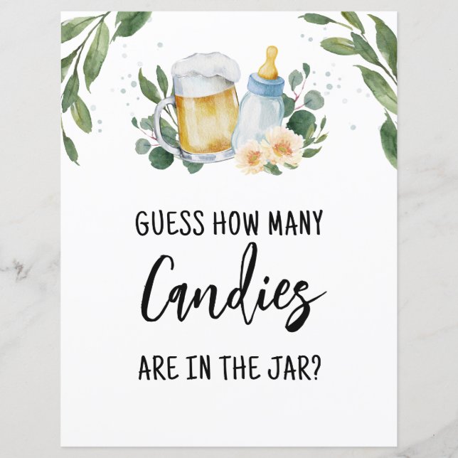 Guess How Many Candies Sign Baby Is Brewing Game (Front)