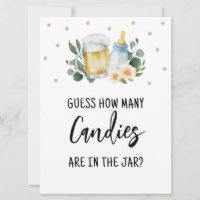 Guess How Many Candies Sign Baby Is Brewing Game