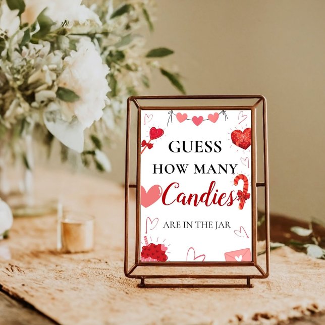 Guess how many candies valentine Baby shower Sign (Creator Uploaded)