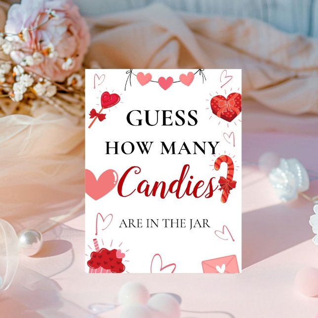 Guess how many candies valentine Baby shower Sign (Creator Uploaded)