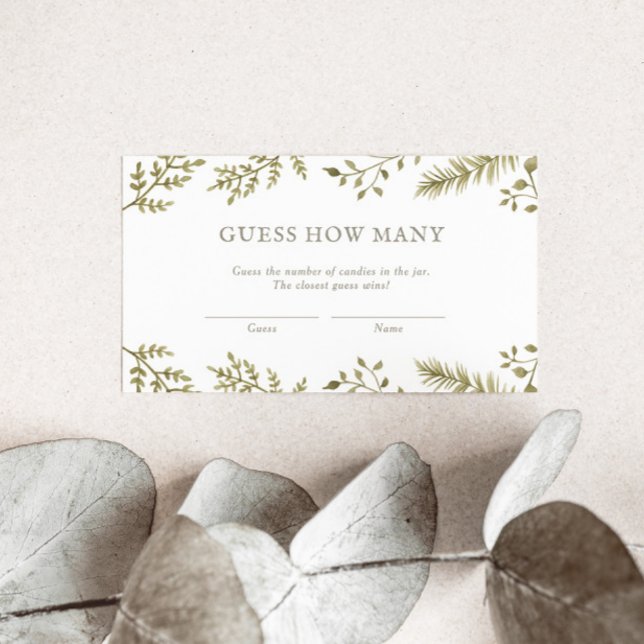 Guess How Many Candies Woodland Baby Shower Game Enclosure Card (Creator Uploaded)