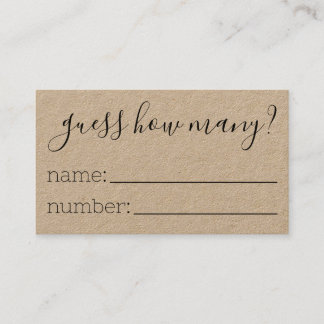 Guess How Many Cards Baby Shower Guessing Game 