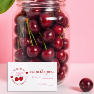 Guess How Many Cherries Bridal Shower Enclosure Card