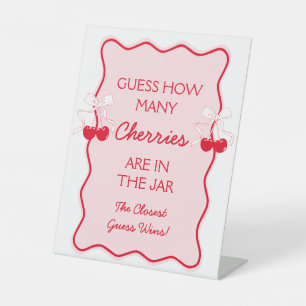Guess How Many Cherries Cherry On Top Pedestal Sign