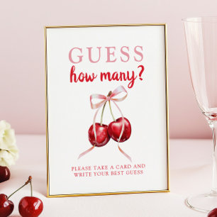 Guess How Many Cherry Baby Shower Game Poster