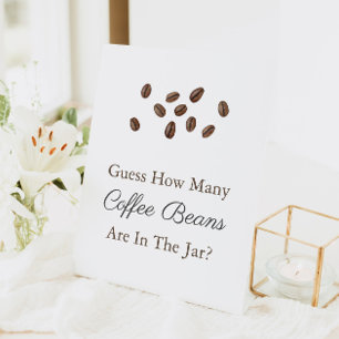 Guess How Many Coffee Beans Baby Shower Game Pedestal Sign