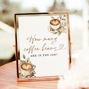 Guess How Many Coffee Beans Baby Shower Game Sign