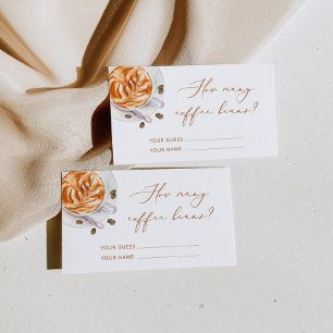 Guess how many coffee beans bridal shower game enclosure card
