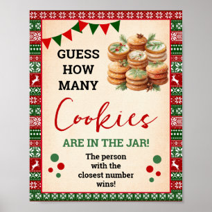 Guess How Many Cookies Game Ugly Sweater Sign