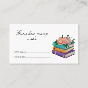 Guess how many corks Books bridal shower Enclosure Card