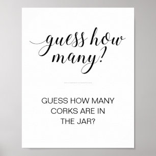 Guess How Many Corks Bridal Shower Game Poster