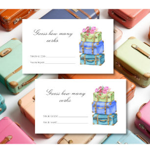 Guess how many corks Travel bridal shower Enclosure Card