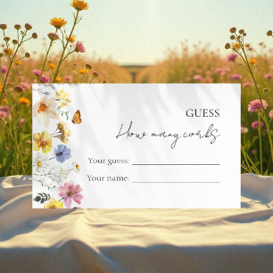 Guess How Many Corks   Wildflower Bridal Shower Enclosure Card