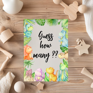 Guess how many Dinosaur Baby Shower Card