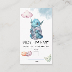 Guess How Many Dragon Eggs Baby Shower Game Enclosure Card