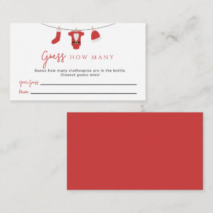Guess How Many Game Santa Baby Shower Christmas Enclosure Card