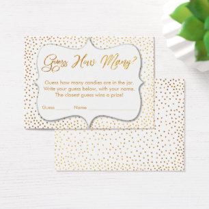 Guess How Many? Gold Confetti & White Game Card