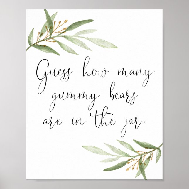 Guess how many gummy bears are in the jar sign (Front)