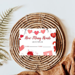 Guess how many Hearts are in the jar Bridal shower Enclosure Card