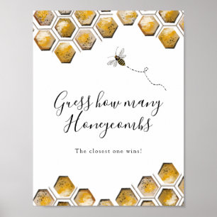 Guess How Many Honeycombs Shower Game Poster