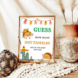 Guess How Many Hot Tamales Fiesta Baby Shower Poster