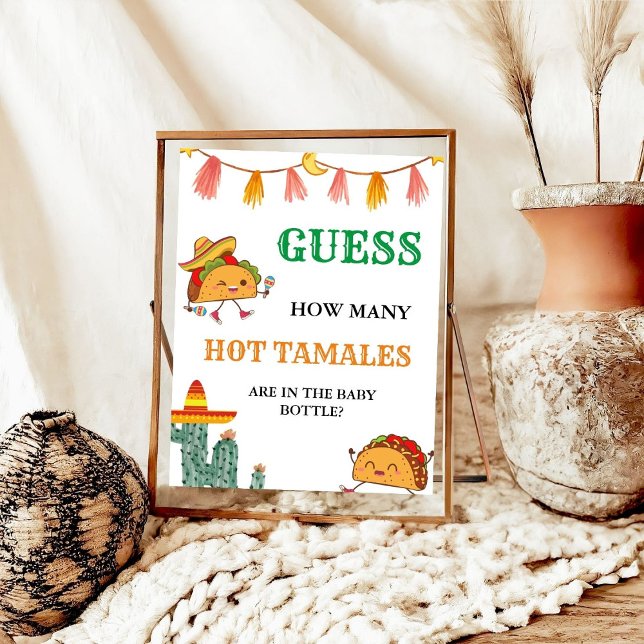 Guess How Many Hot Tamales Fiesta Baby Shower Poster (Creator Uploaded)