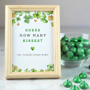 Guess How Many Kisses Baby Shower Game Sign